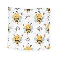 Art Bee Pattern Design Wallpaper Background Square Tapestry (small) by Ravend