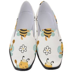 Art Bee Pattern Design Wallpaper Background Women s Classic Loafer Heels by Ravend