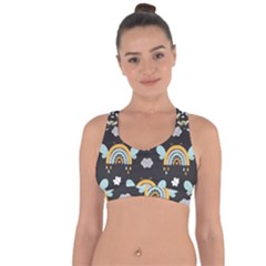 Art Pattern Design Floral Wallpaper Background Cross String Back Sports Bra by Ravend