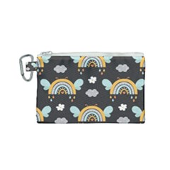 Art Pattern Design Floral Wallpaper Background Canvas Cosmetic Bag (small) by Ravend