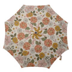 Flower Petals Plants Floral Print Pattern Design Hook Handle Umbrellas (medium) by Ravend