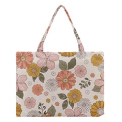 Flower Petals Plants Floral Print Pattern Design Medium Tote Bag by Ravend