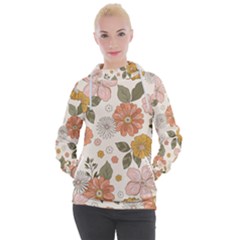 Flower Petals Plants Floral Print Pattern Design Women s Hooded Pullover by Ravend