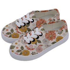 Flower Petals Plants Floral Print Pattern Design Kids  Classic Low Top Sneakers by Ravend