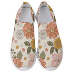 Flower Petals Plants Floral Print Pattern Design Men s Slip On Sneakers by Ravend