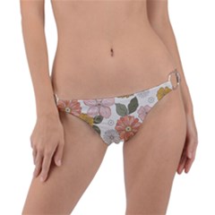 Flower Petals Plants Floral Print Pattern Design Ring Detail Bikini Bottoms by Ravend