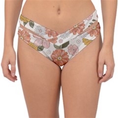 Flower Petals Plants Floral Print Pattern Design Double Strap Halter Bikini Bottoms by Ravend