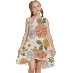 Flower Petals Plants Floral Print Pattern Design Kids  Frill Swing Dress by Ravend