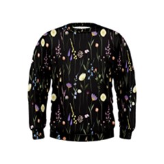 Flowers Floral Pattern Floral Print Background Kids  Sweatshirt by Ravend