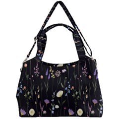 Flowers Floral Pattern Floral Print Background Double Compartment Shoulder Bag by Ravend