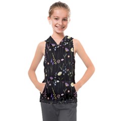 Flowers Floral Pattern Floral Print Background Kids  Sleeveless Hoodie by Ravend