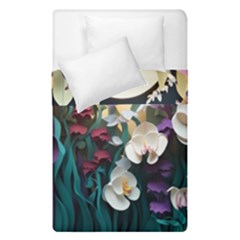 Ai Generated Flower Orchids Bloom Flora Nature Duvet Cover Double Side (single Size) by Ravend