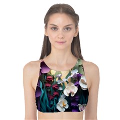 Ai Generated Flower Orchids Bloom Flora Nature Tank Bikini Top by Ravend