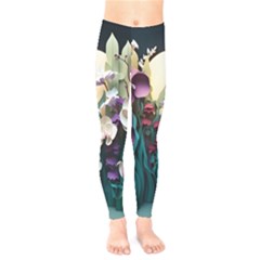 Ai Generated Flower Orchids Bloom Flora Nature Kids  Leggings by Ravend