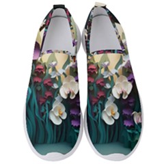 Ai Generated Flower Orchids Bloom Flora Nature Men s Slip On Sneakers by Ravend