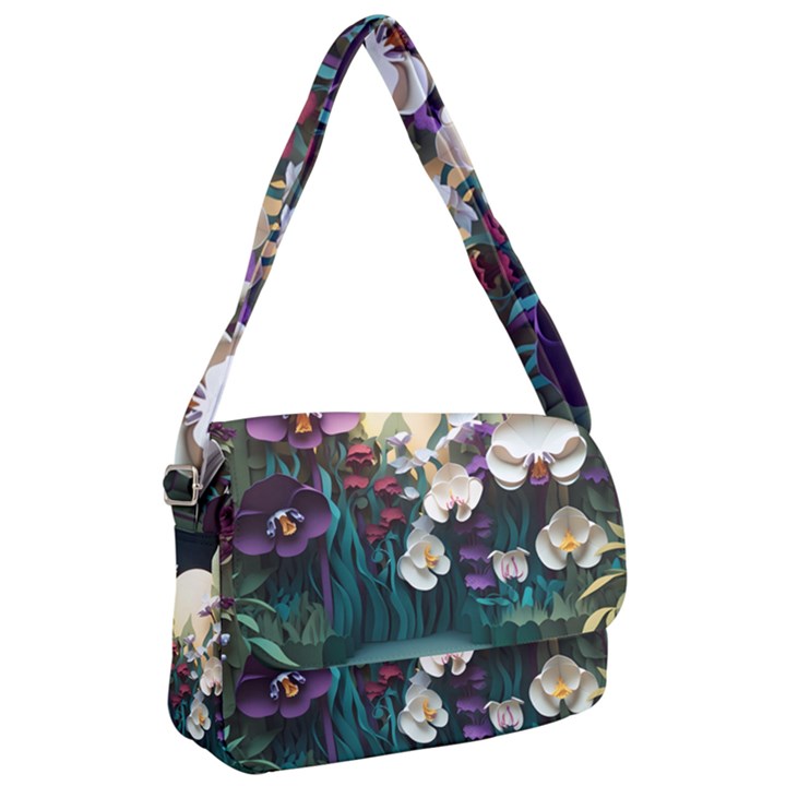 Ai Generated Flower Orchids Bloom Flora Nature Courier Bag