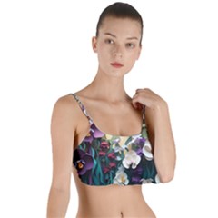 Ai Generated Flower Orchids Bloom Flora Nature Layered Top Bikini Top  by Ravend