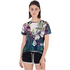 Ai Generated Flower Orchids Bloom Flora Nature Open Back Sport Tee by Ravend