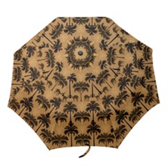 Ai Generated Camels Palm Trees Pattern Folding Umbrellas by Ravend