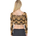 Ai Generated Camels Palm Trees Pattern Long Sleeve Crop Top View2