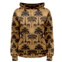 Ai Generated Camels Palm Trees Pattern Women s Pullover Hoodie View1