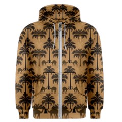 Ai Generated Camels Palm Trees Pattern Men s Zipper Hoodie by Ravend