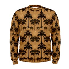 Ai Generated Camels Palm Trees Pattern Men s Sweatshirt by Ravend