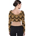 Ai Generated Camels Palm Trees Pattern Velvet Long Sleeve Crop Top View2