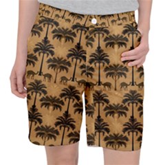 Ai Generated Camels Palm Trees Pattern Pocket Shorts by Ravend