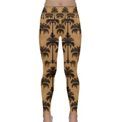 Ai Generated Camels Palm Trees Pattern Lightweight Velour Classic Yoga Leggings by Ravend