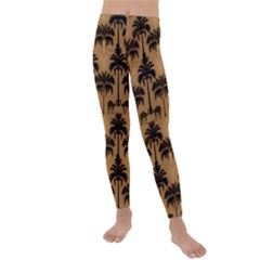 Ai Generated Camels Palm Trees Pattern Kids  Lightweight Velour Leggings by Ravend