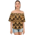 Ai Generated Camels Palm Trees Pattern Off Shoulder Short Sleeve Top View1