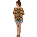 Ai Generated Camels Palm Trees Pattern Off Shoulder Short Sleeve Top View2