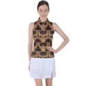 Ai Generated Camels Palm Trees Pattern Women s Sleeveless Polo Tee View1