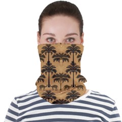 Ai Generated Camels Palm Trees Pattern Face Seamless Bandana (adult) by Ravend