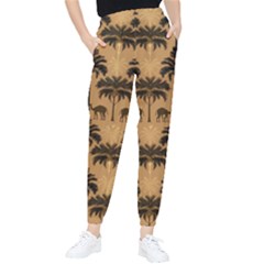 Ai Generated Camels Palm Trees Pattern Tapered Pants by Ravend