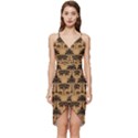 Ai Generated Camels Palm Trees Pattern Wrap Frill Dress View1