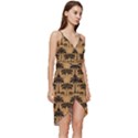 Ai Generated Camels Palm Trees Pattern Wrap Frill Dress View3