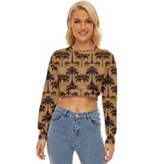 Ai Generated Camels Palm Trees Pattern Lightweight Long Sleeve Sweatshirt by Ravend