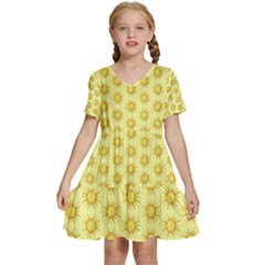 Sun Kids  Short Sleeve Tiered Mini Dress by littlepink