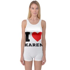 I Love Karen One Piece Boyleg Swimsuit by ilovewhateva