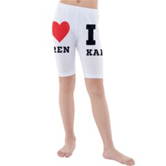 I Love Karen Kids  Mid Length Swim Shorts