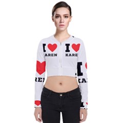 I Love Karen Long Sleeve Zip Up Bomber Jacket by ilovewhateva