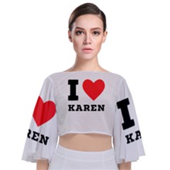 I Love Karen Tie Back Butterfly Sleeve Chiffon Top by ilovewhateva