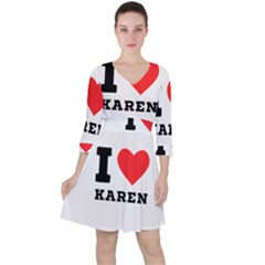 I Love Karen Quarter Sleeve Ruffle Waist Dress by ilovewhateva