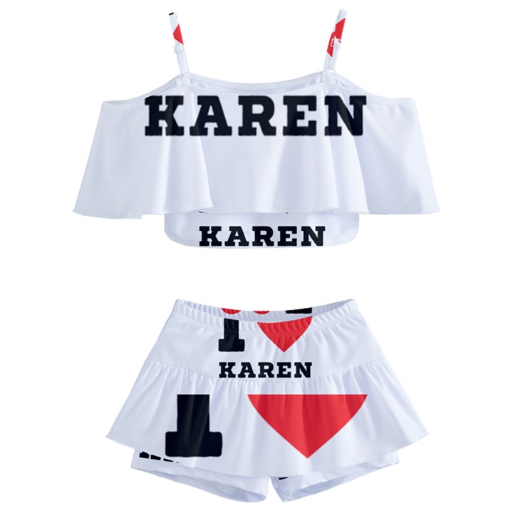 I love karen Kids  Off Shoulder Skirt Bikini