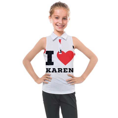 I Love Karen Kids  Sleeveless Polo Tee by ilovewhateva