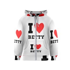 I Love Betty Kids  Zipper Hoodie by ilovewhateva