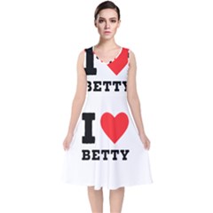 I Love Betty V-neck Midi Sleeveless Dress  by ilovewhateva