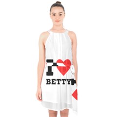 I Love Betty Halter Collar Waist Tie Chiffon Dress by ilovewhateva